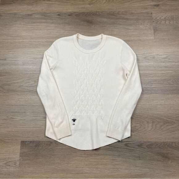 Vintage Christian Dior sweater women’s size M white wool designer - Picture 1 of 11